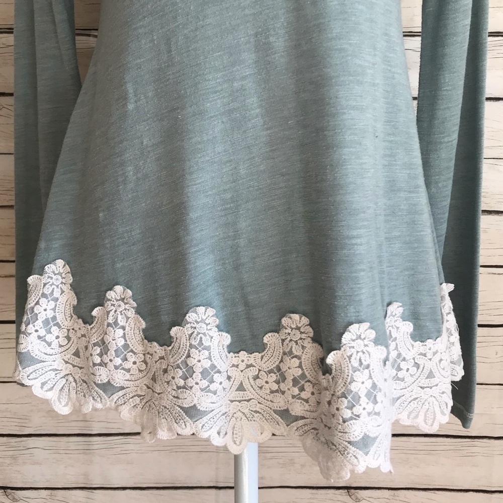 Rewind A-Line Lace Trimmed Long Sleeve Top - Picture 6 of 7